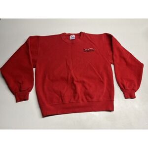 Jerzees Red Crewneck‎ Sweatshirt Embroidered Size M Riverview Highlands Golf Vtg